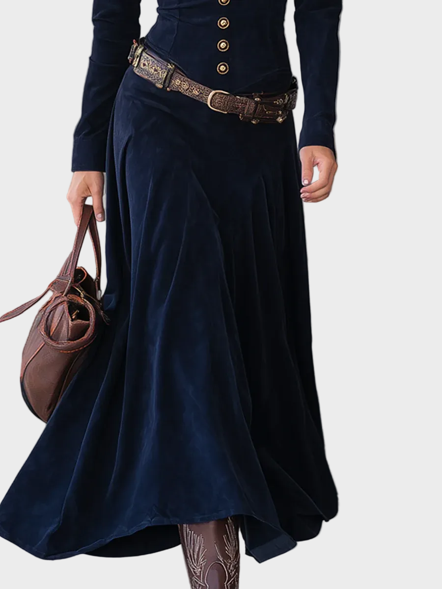 Iwona | Abito maxi in camoscio
