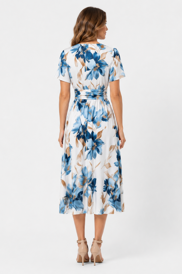 Zara | Abito midi a fiori avvolgente con cintura arricciata