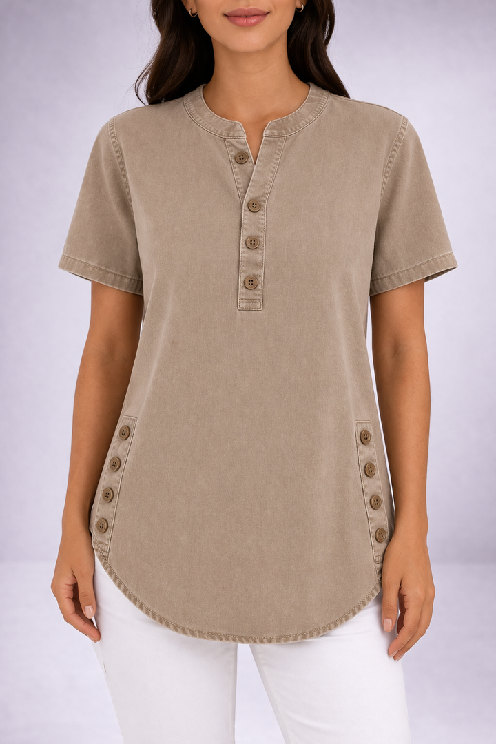 Zuzana | Camicia casual in denim a maniche corte