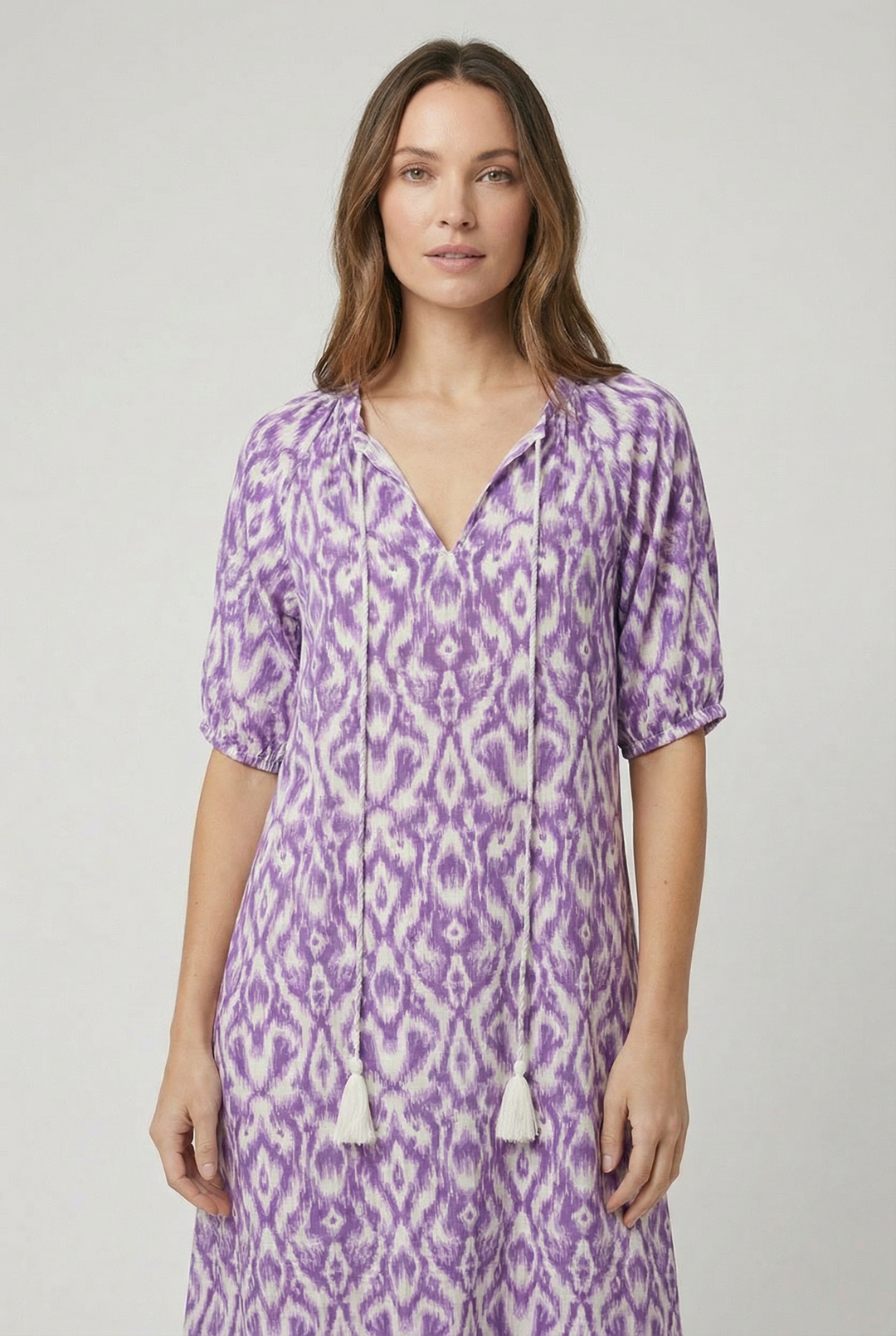 Denisa | Abito maxi floreale con scollatura a V