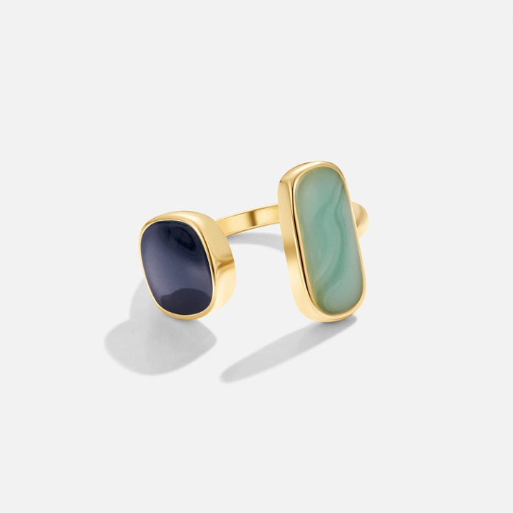 Anello regolabile con dettaglio bluastro