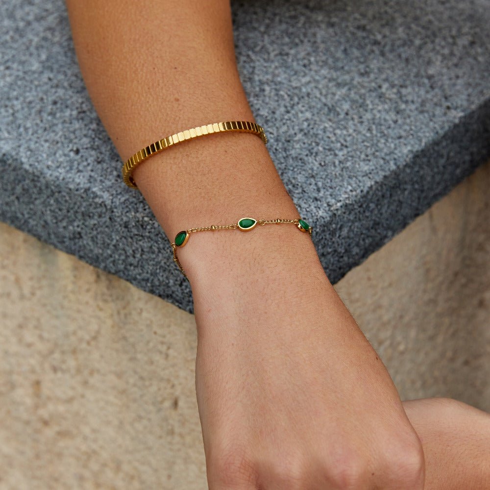 Bracciale Arizona con dettaglio verde