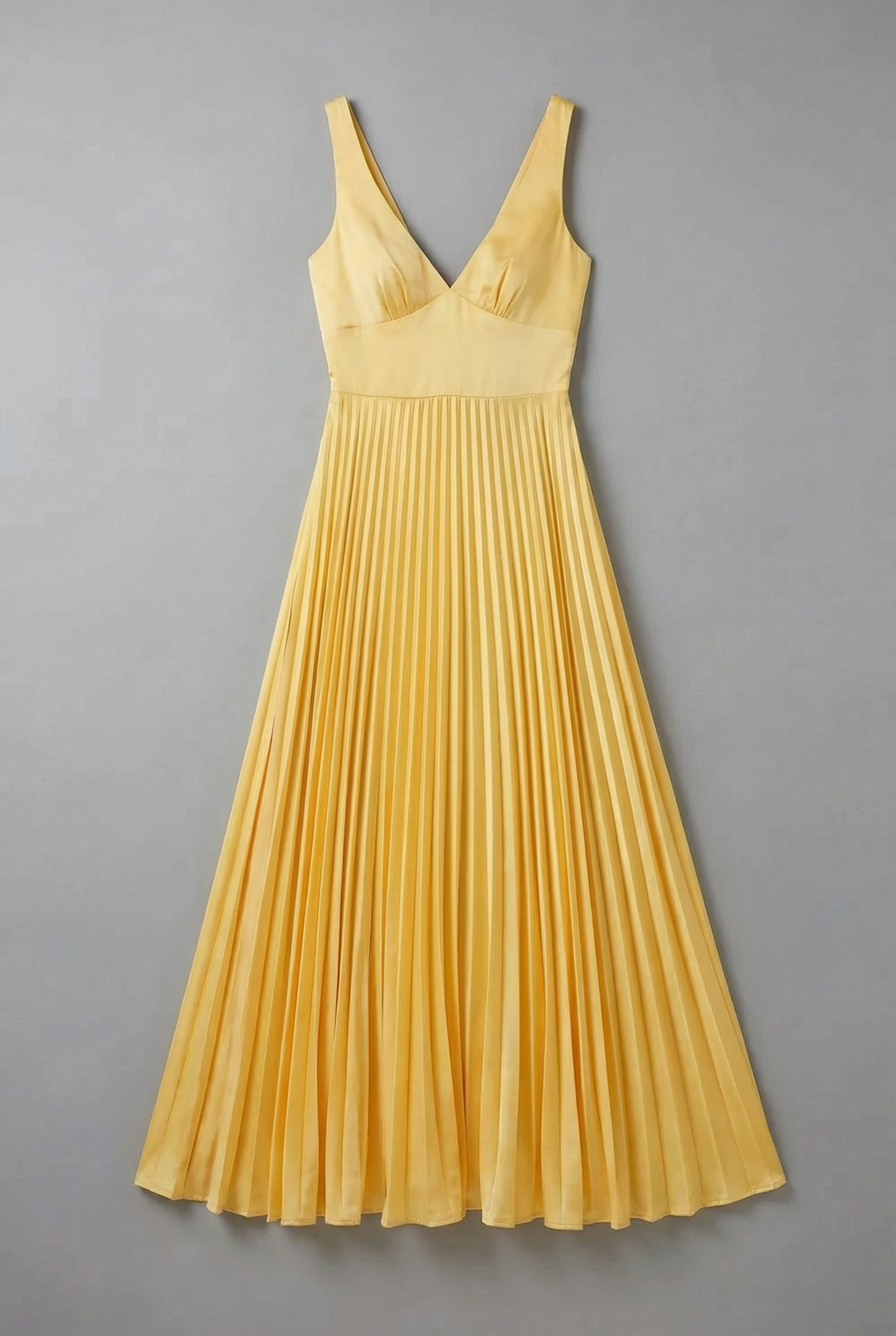 Brigita | Abito maxi plissettato giallo
