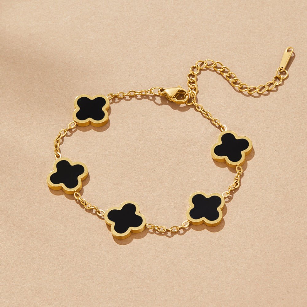 Bracciale con trifoglio nero