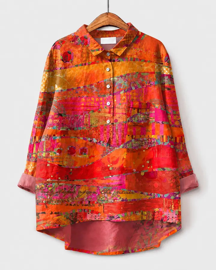 Jesika | Blusa colorata con scollatura a volant