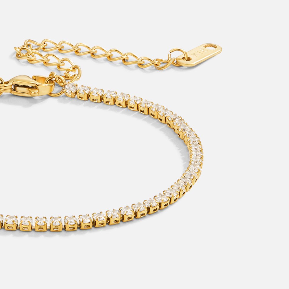 Bracciale da tennis dorato Cordelia