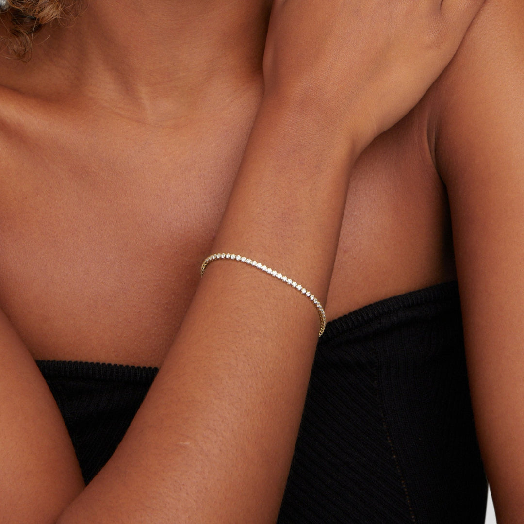 Bracciale da tennis dorato Cordelia