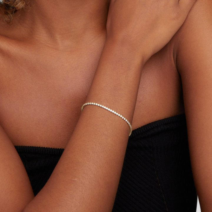 Bracciale da tennis dorato Cordelia