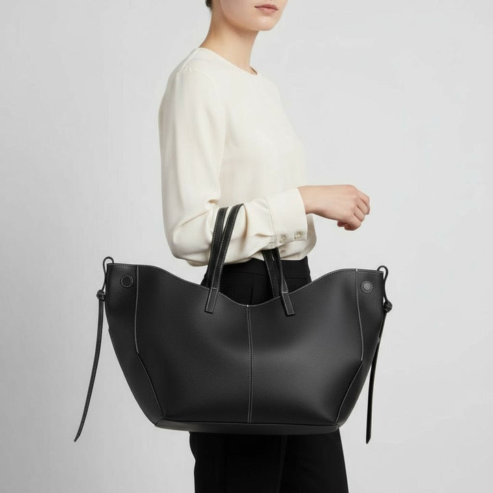 Grande borsa tote con aspetto granuloso