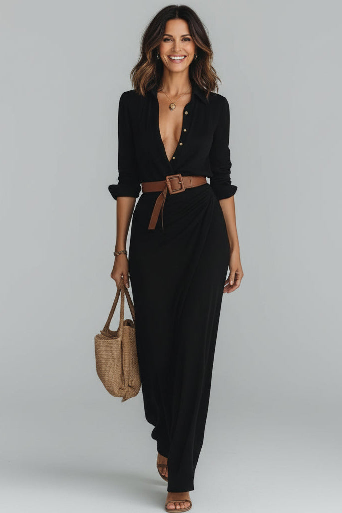 Tatiana | Maxi abito con bottoni