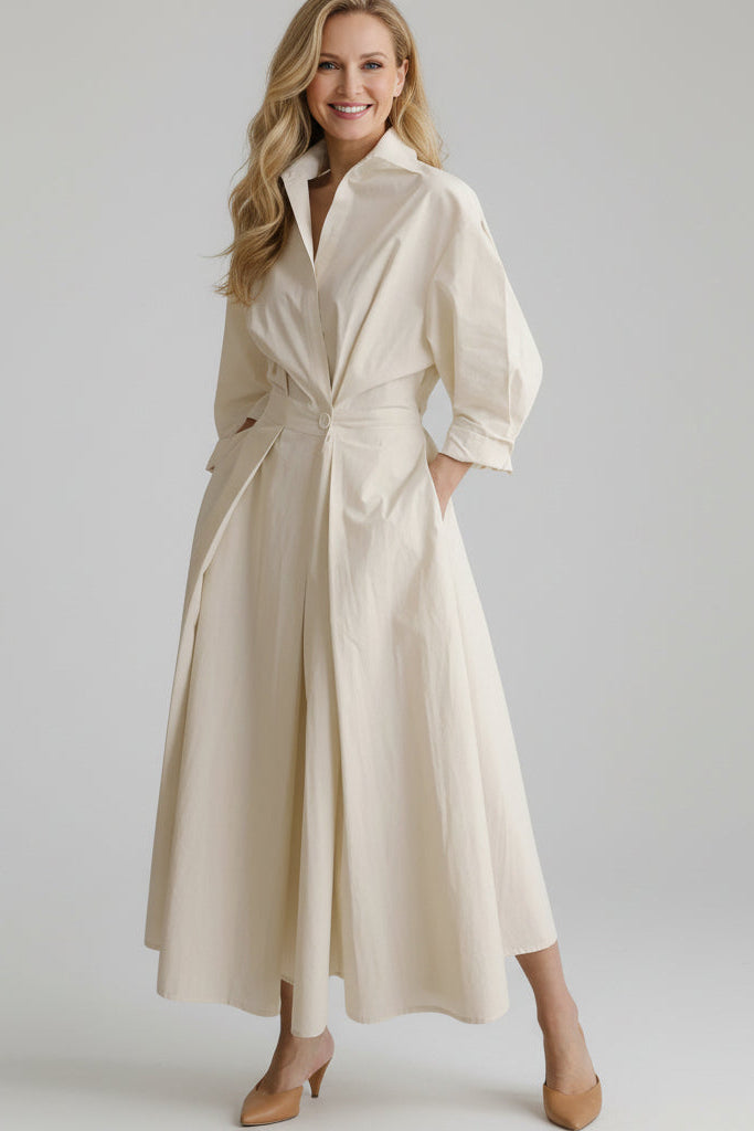 Oľga | Abito maxi elegante in stile cappotto