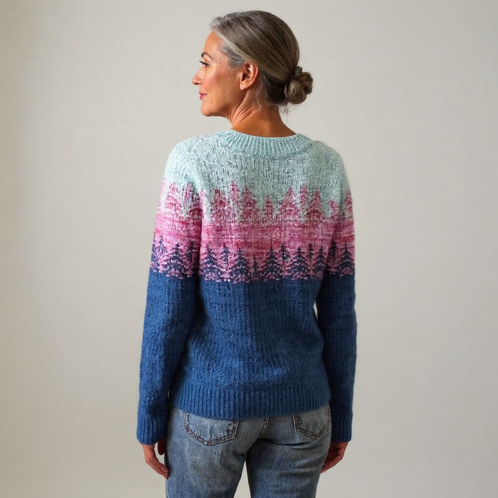 Maglione lavorato a maglia con effetto ombré in tonalità naturali