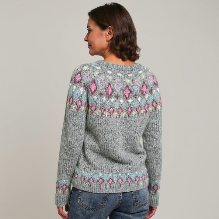 Maglione leggero lavorato a maglia con motivo in tonalità pastello