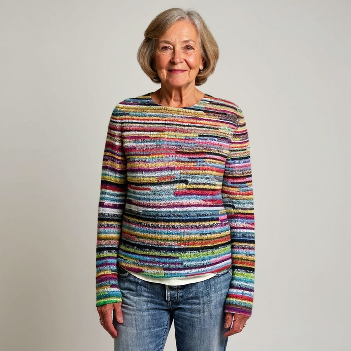 Maglione leggero a maglia con strisce colorate
