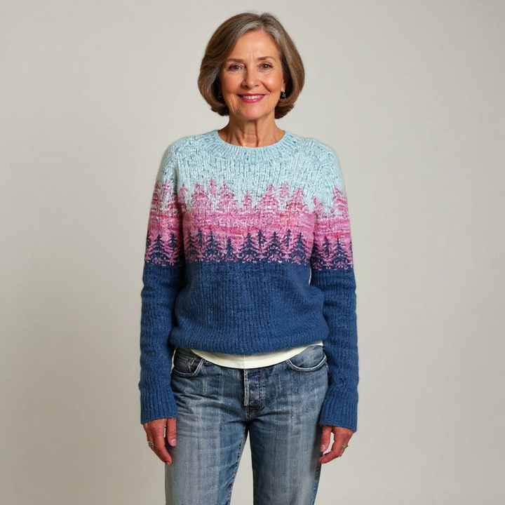 Maglione con effetto ombré in tonalità naturali