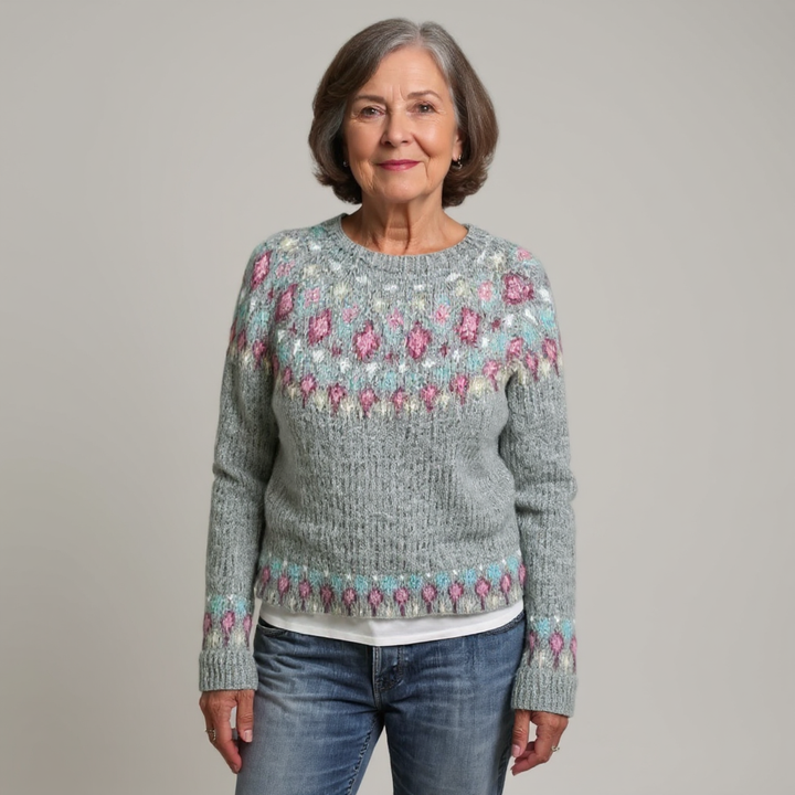Maglione leggero lavorato a maglia con motivo in tonalità pastello