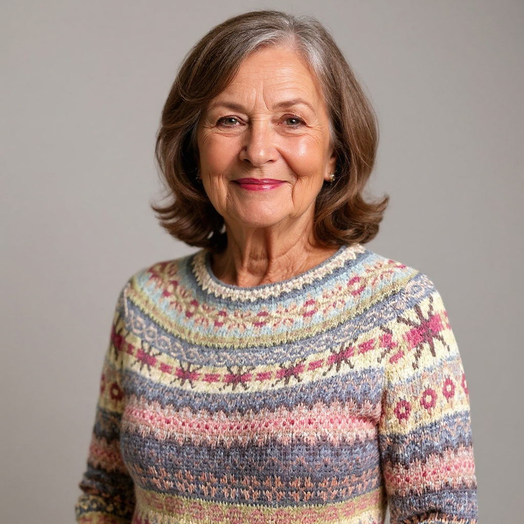 Maglione con motivo mosaico multicolore