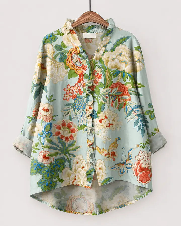 Xénia | Blusa con fiori e farfalle
