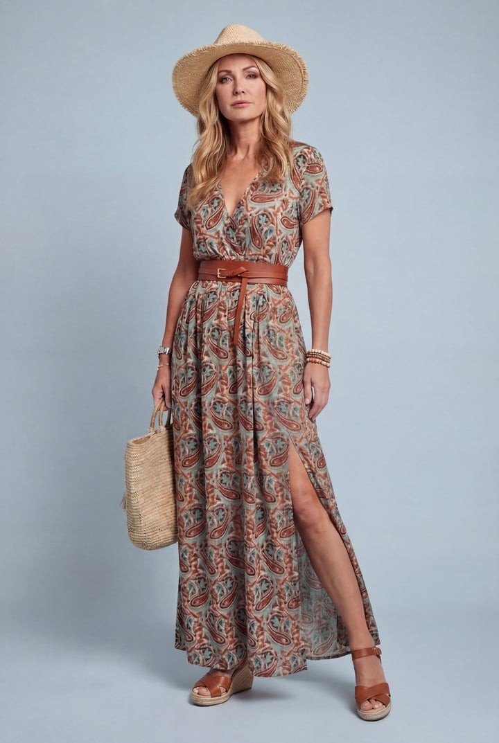 Lenka | Abito maxi a fiori con spacco