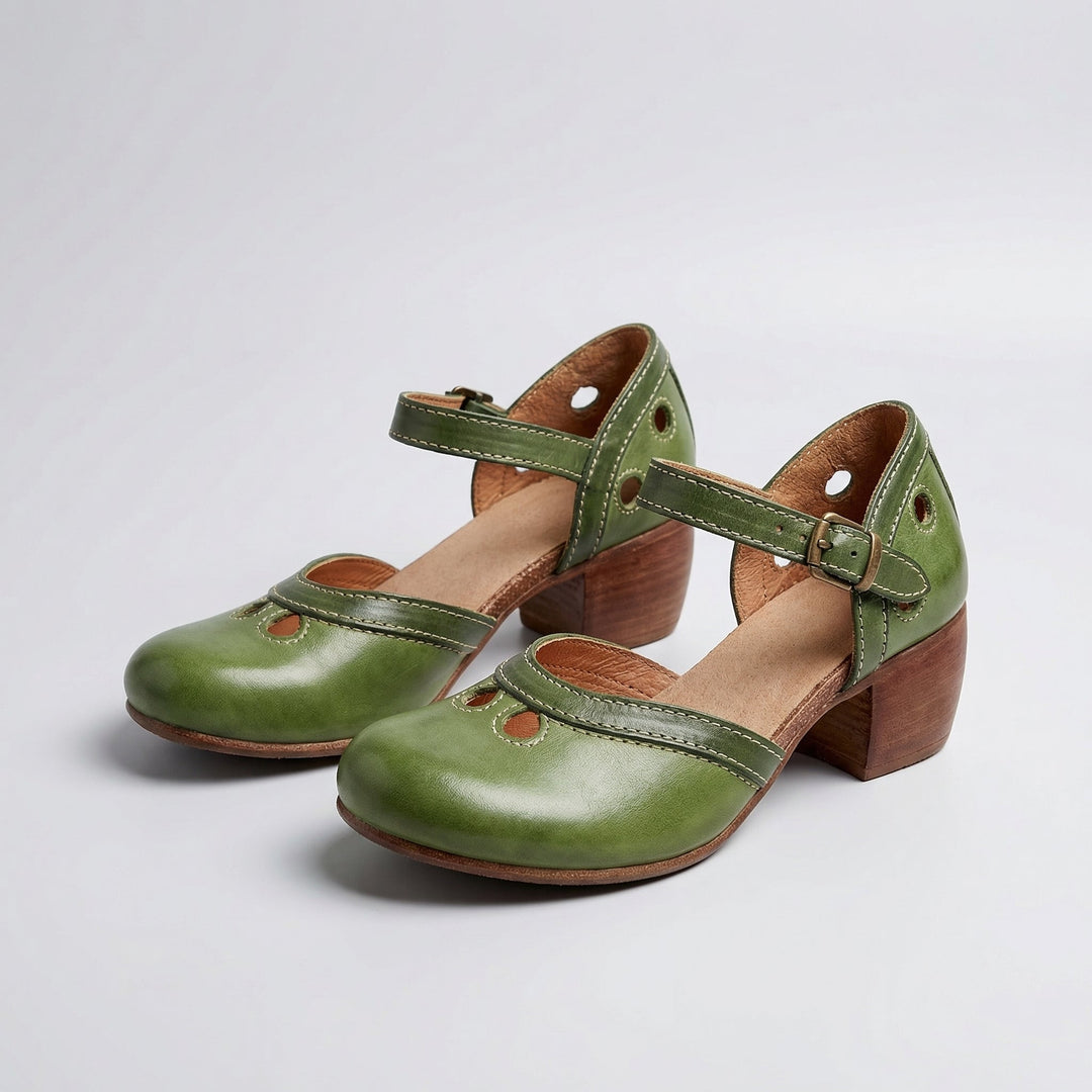 Scarpe rétro con contrasto di colore