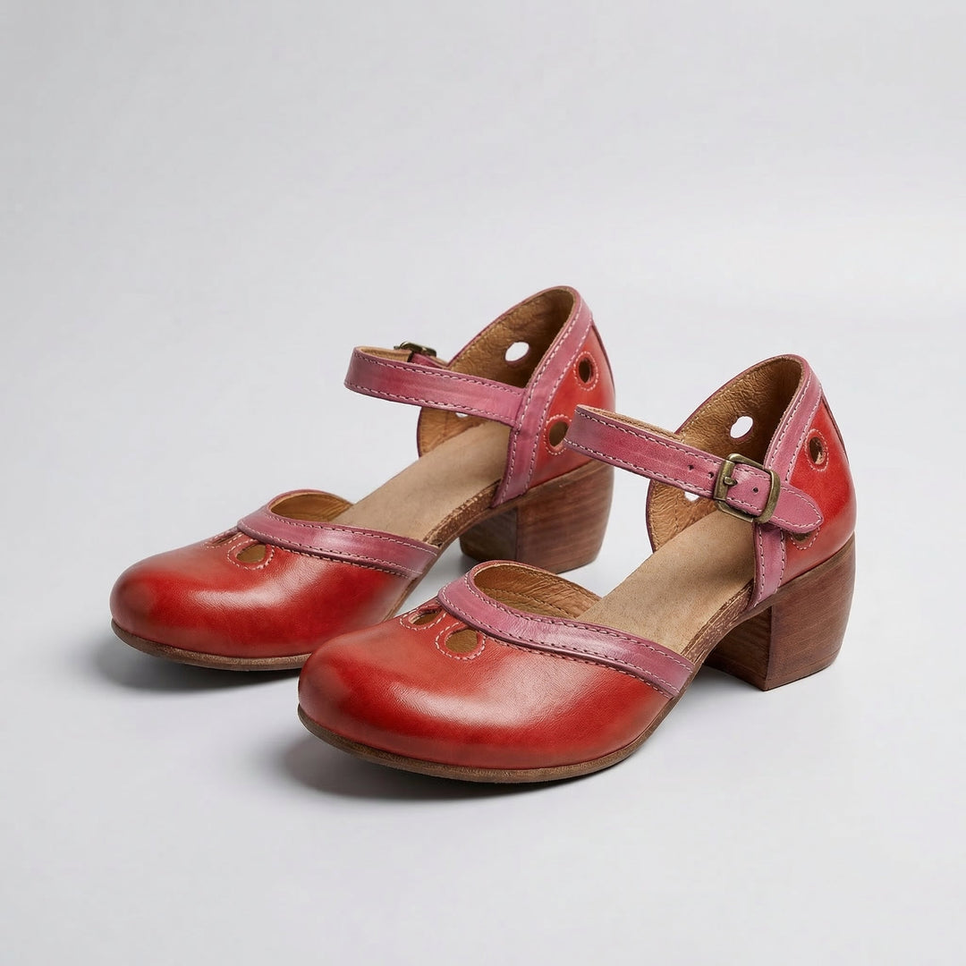 Scarpe rétro con contrasto di colore