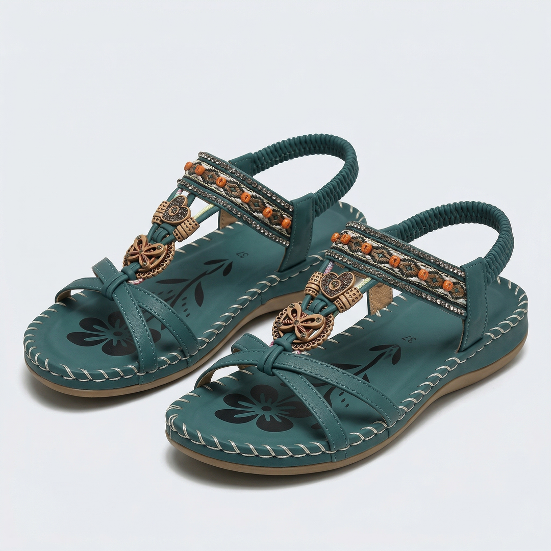 Sandali boho bassi con dettagli