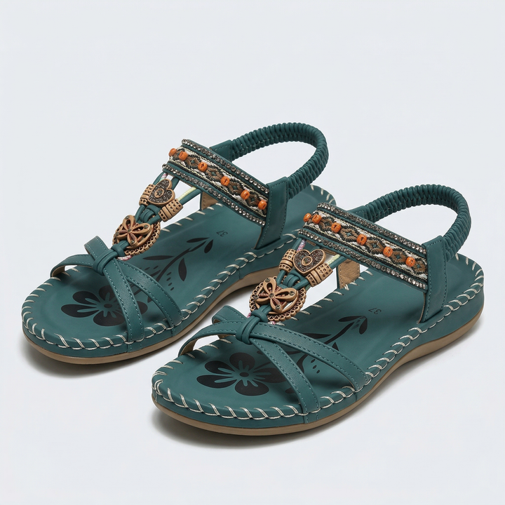Sandali boho bassi con dettagli