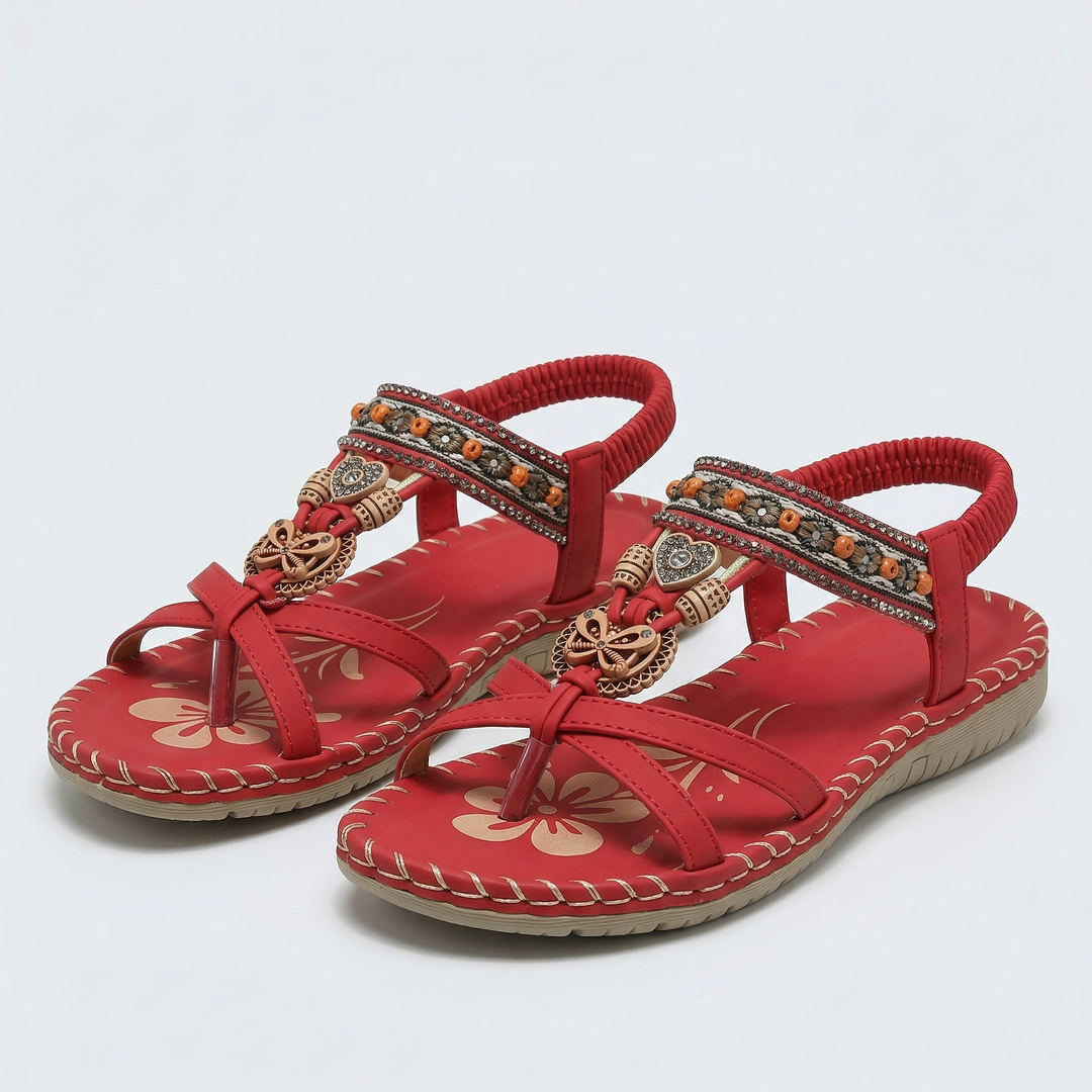 Sandali boho bassi con dettagli