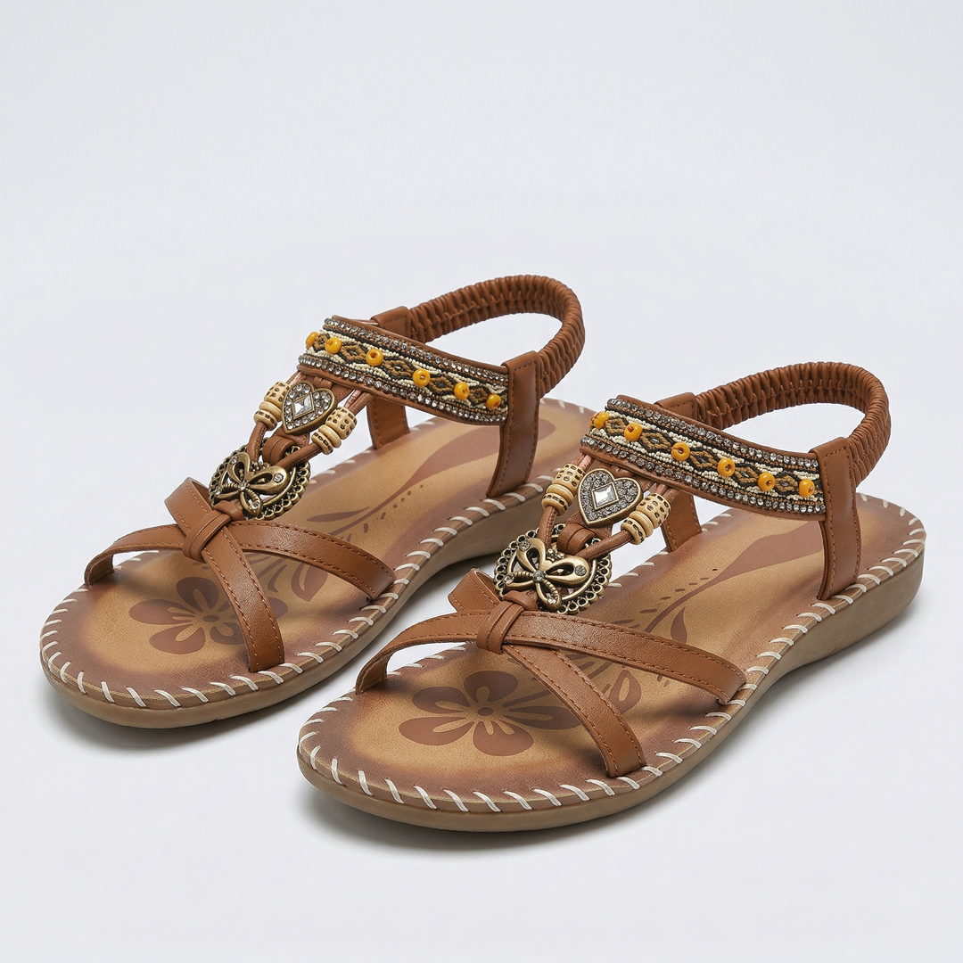Sandali boho bassi con dettagli