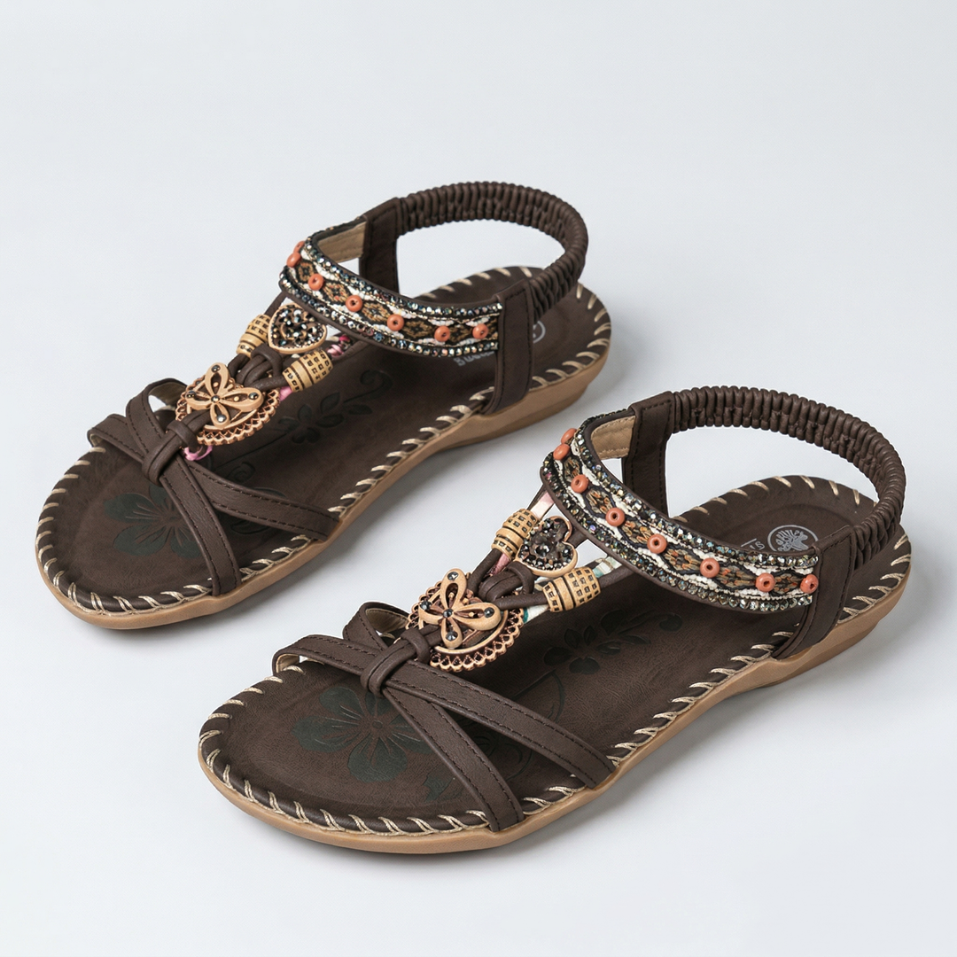 Sandali boho bassi con dettagli