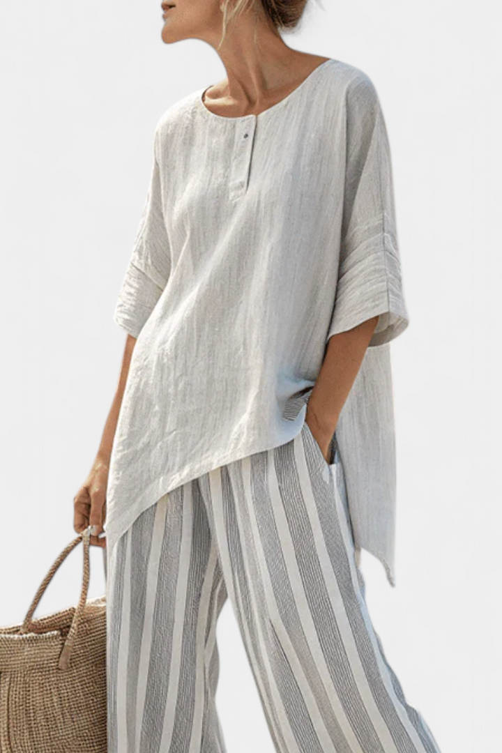 Clarisse | Set blusa asimmetrica