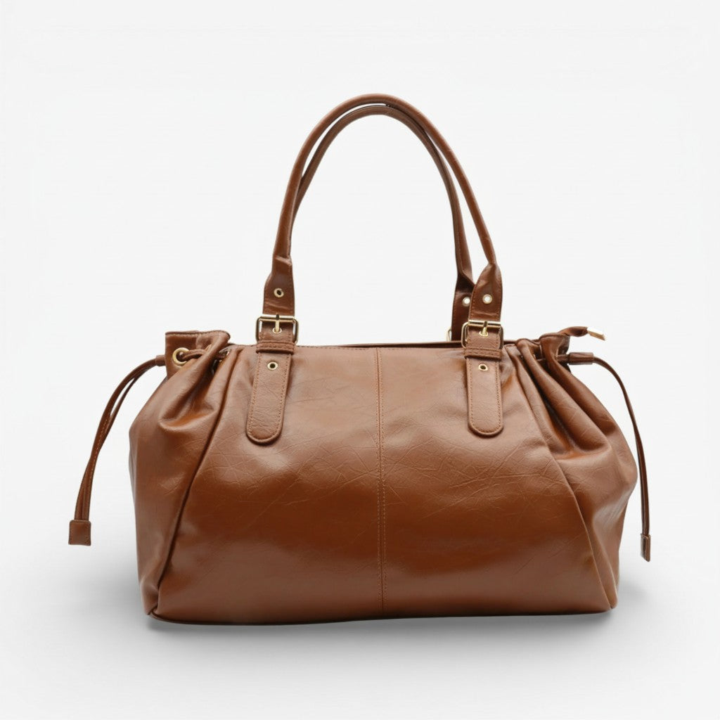 Grande borsa tote con lacci laterali