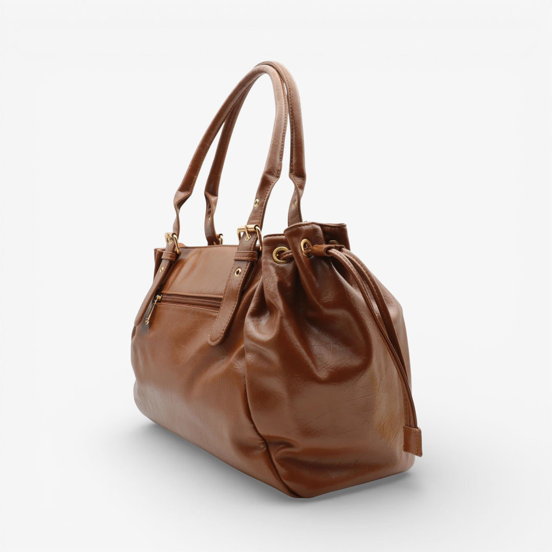 Grande borsa tote con lacci laterali