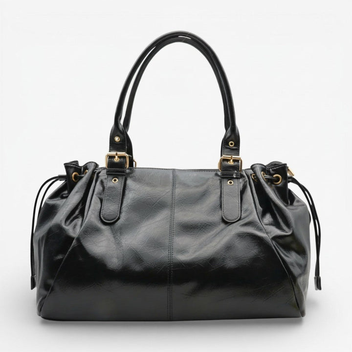 Grande borsa tote con lacci laterali