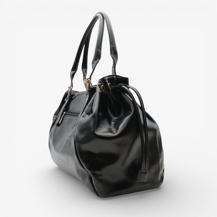 Grande borsa tote con lacci laterali