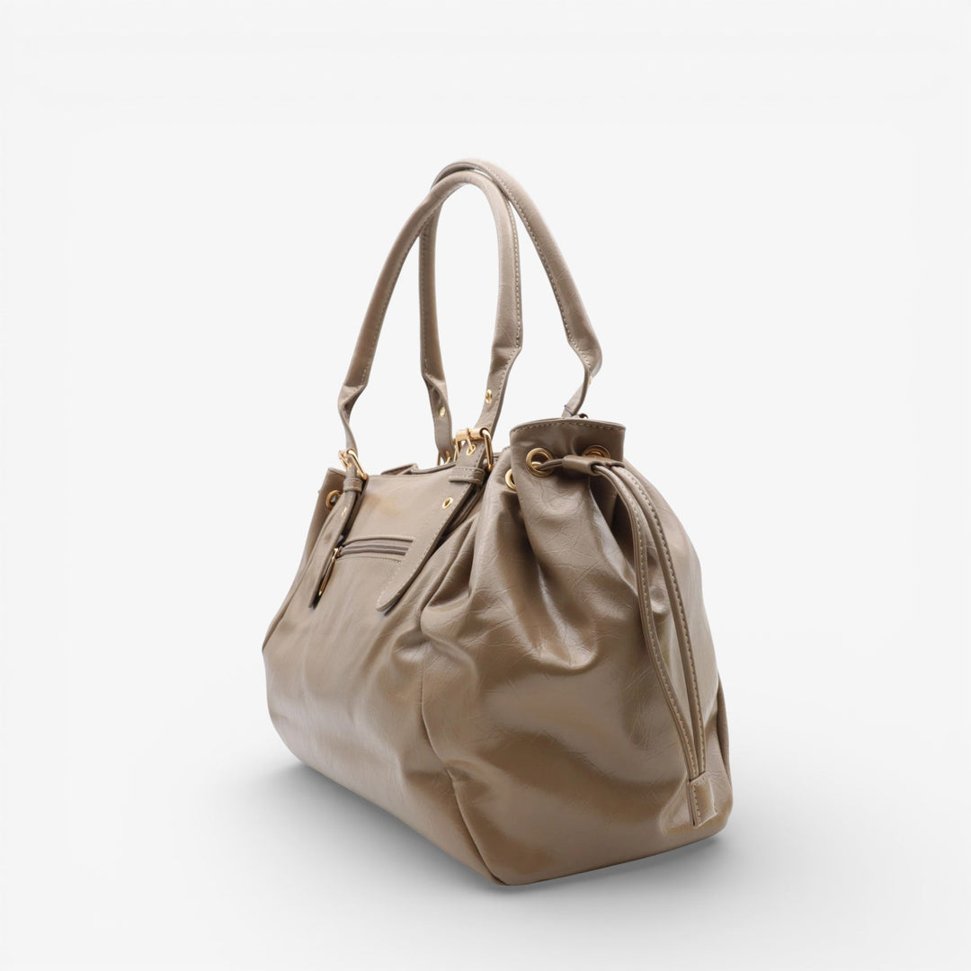 Grande borsa tote con lacci laterali