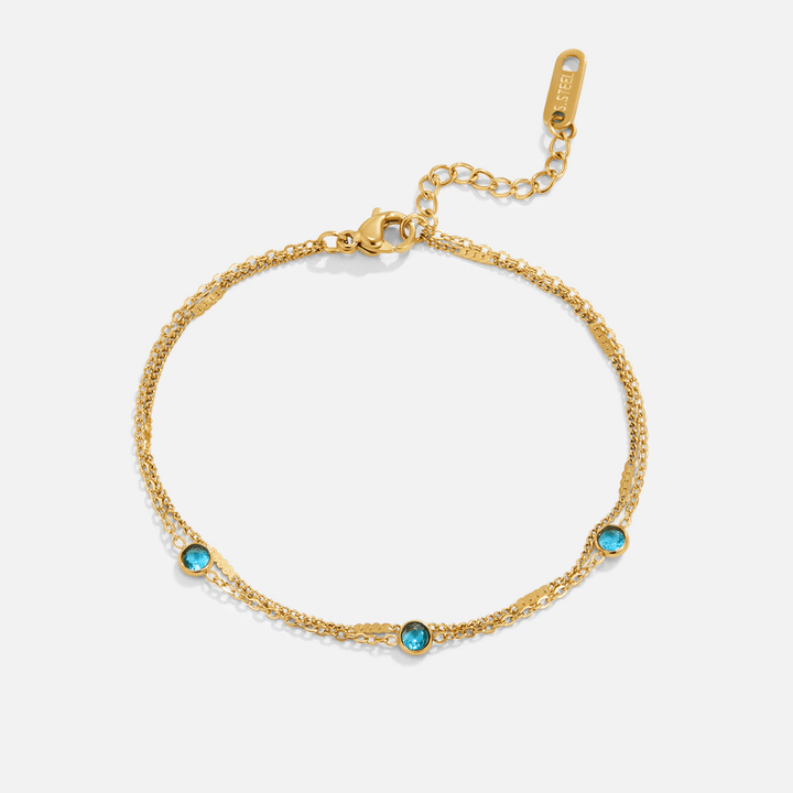 Bracciale stratificato blu Athena con dettagli lucidi