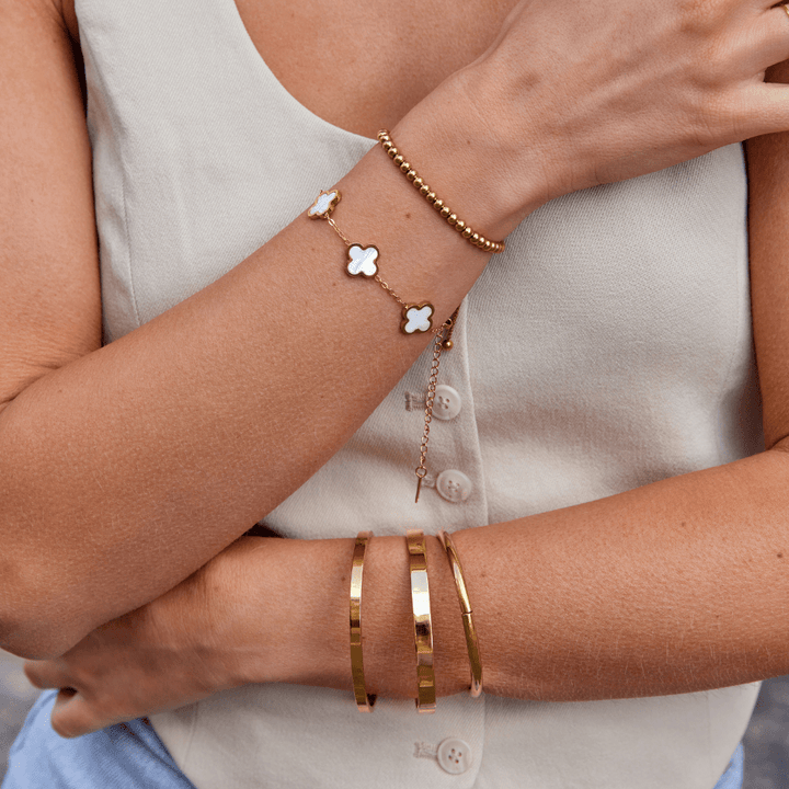 Bracciale rigido dorato Lilah