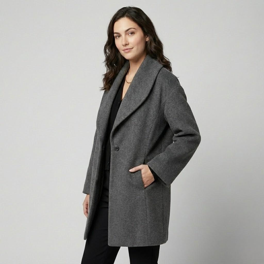 Cappotto fluido in misto lana con vestibilità ampia