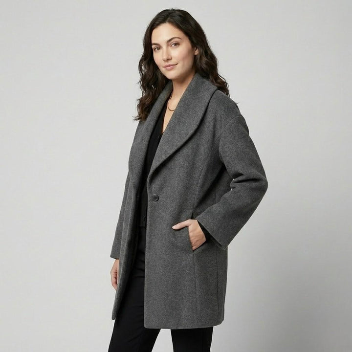 Cappotto fluido in misto lana con vestibilità ampia