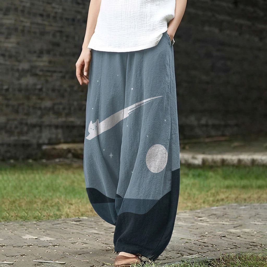 Aurore | Pantaloni larghi grigio-blu