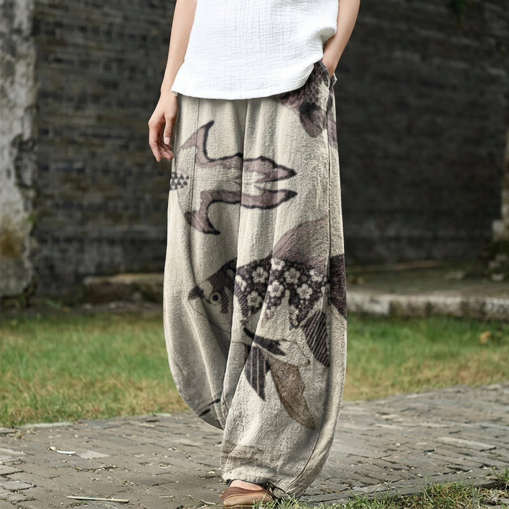 Vittoria | Pantaloni larghi beige