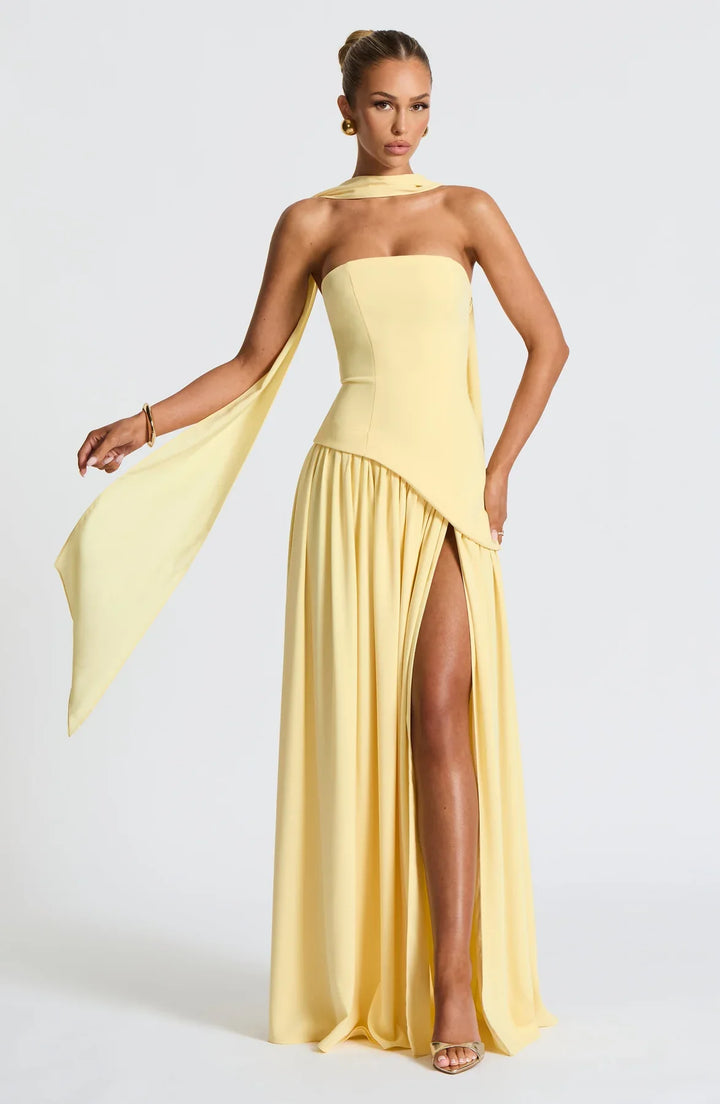 Regina | Vestito maxi con spacco