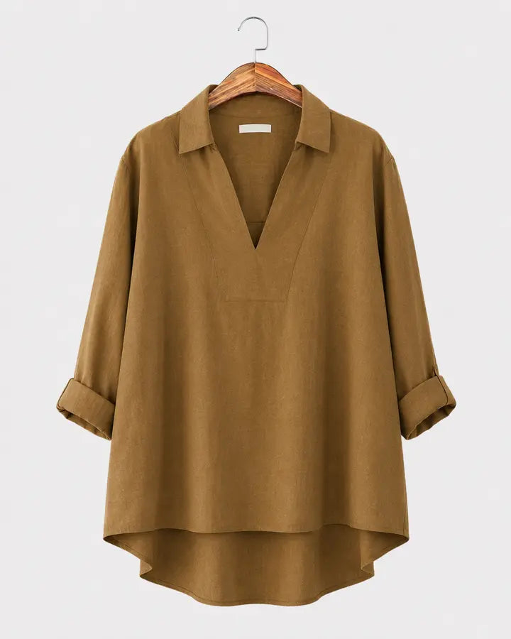 Rea | Blusa a fantasia con scollatura a V