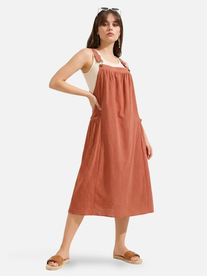 Ida | Abito midi con spalline e tasche