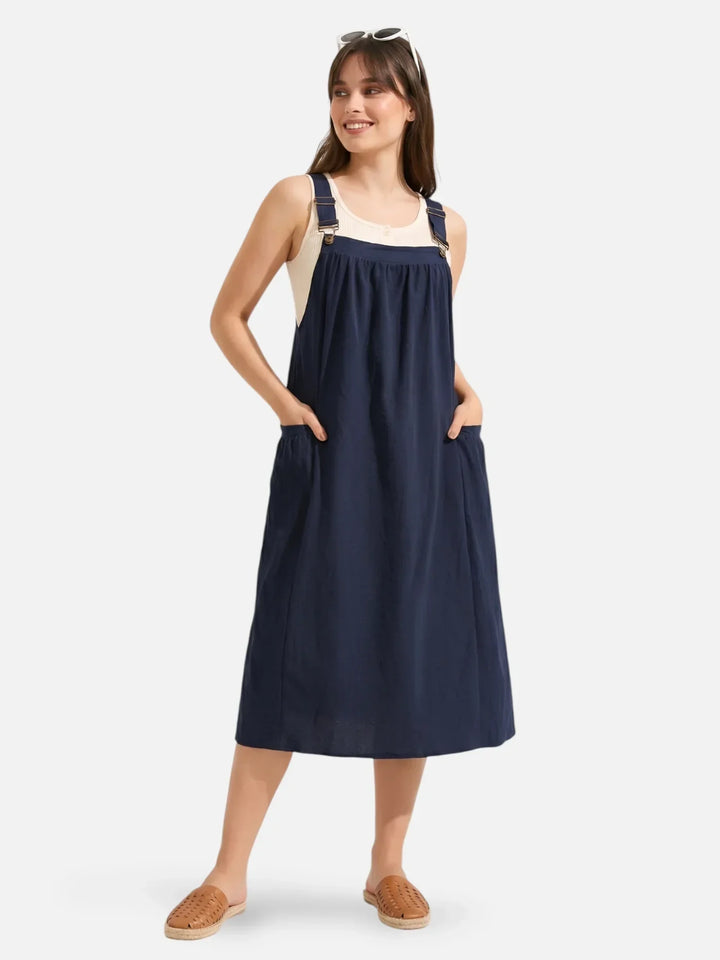 Ida | Abito midi con spalline e tasche