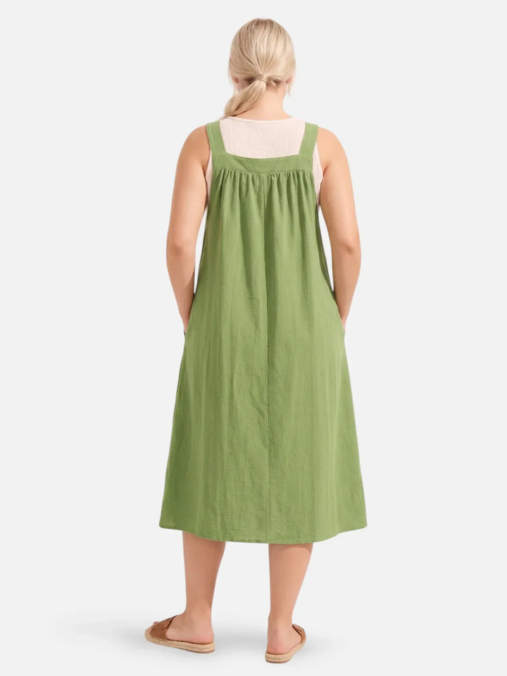 Ida | Abito midi con spalline e tasche