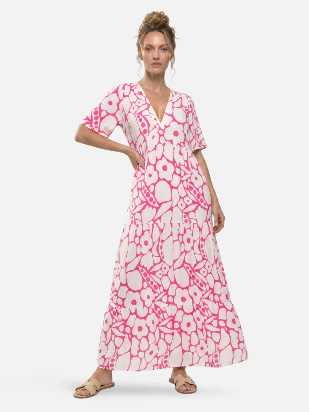 Henrieta | Abito maxi a strati floreale