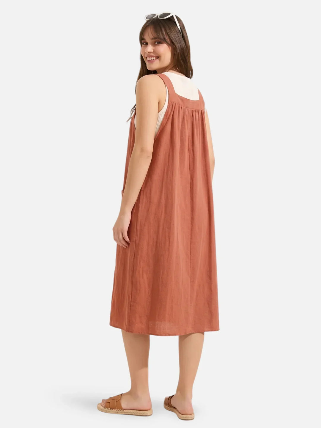 Ida | Abito midi con spalline e tasche