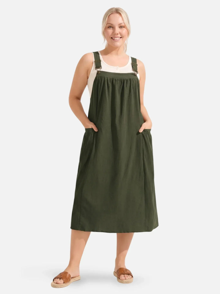 Ida | Abito midi con spalline e tasche